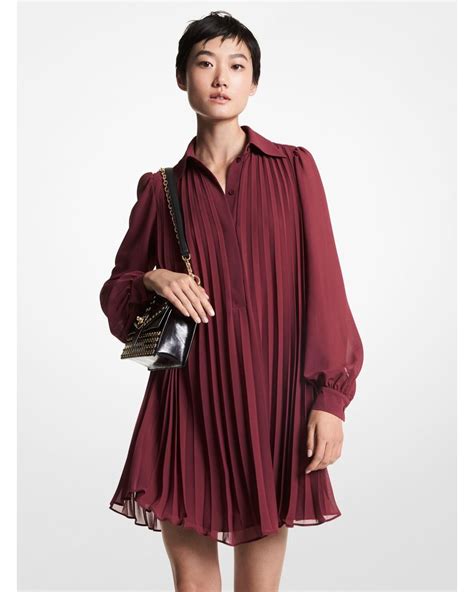 michael kors georgette pleated shirtdress|michael kors georgette pleated shirtdress : Women's Dresses.